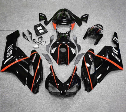 Honda CBR 1000RR Fairings (2004-2005) Black, Red Stripes at KingsMotorcycleFairings.com