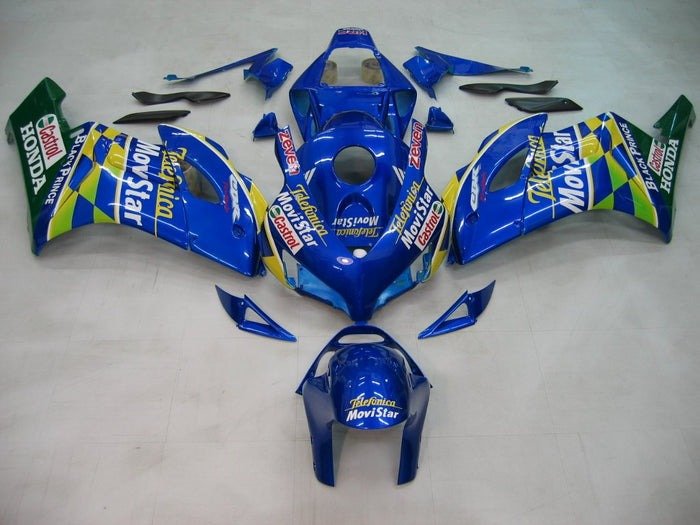 Honda CBR 1000RR Fairings (2004-2005) Blue Telefonica at KingsMotorcycleFairings.com