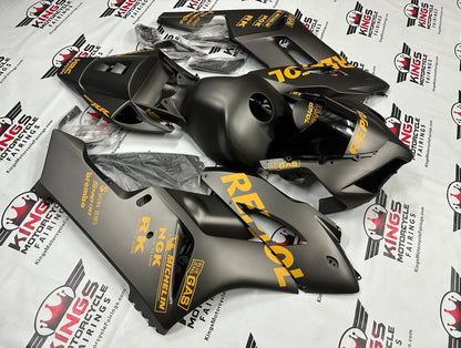 Honda CBR 1000RR Fairings (2004-2005) Matte Black, Light Orange Repsol at KingsMotorcycleFairings.com