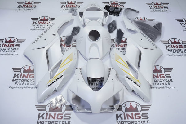 Honda CBR1000RR Fairings (2004-2005) Matte White, Yellow at KingsMotorcycleFairings.com