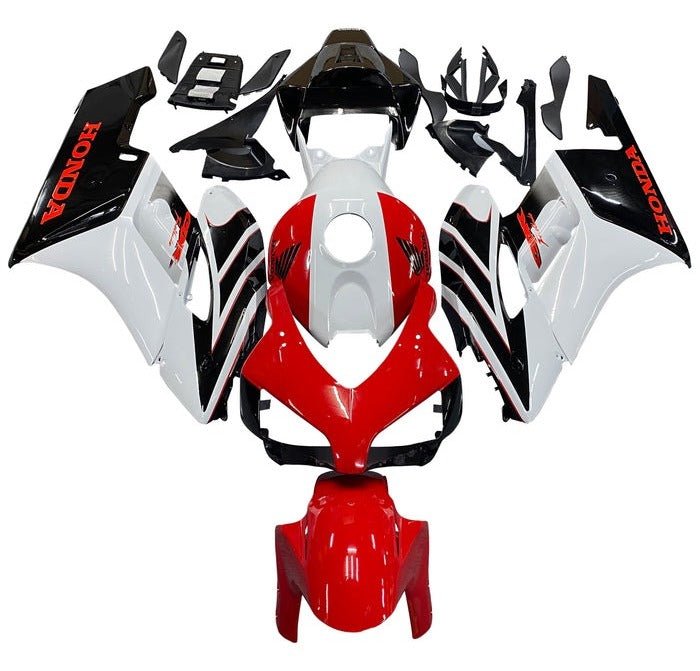 Honda CBR 1000RR Fairings (2004-2005) Red, White, Black Stripes at KingsMotorcycleFairings.com