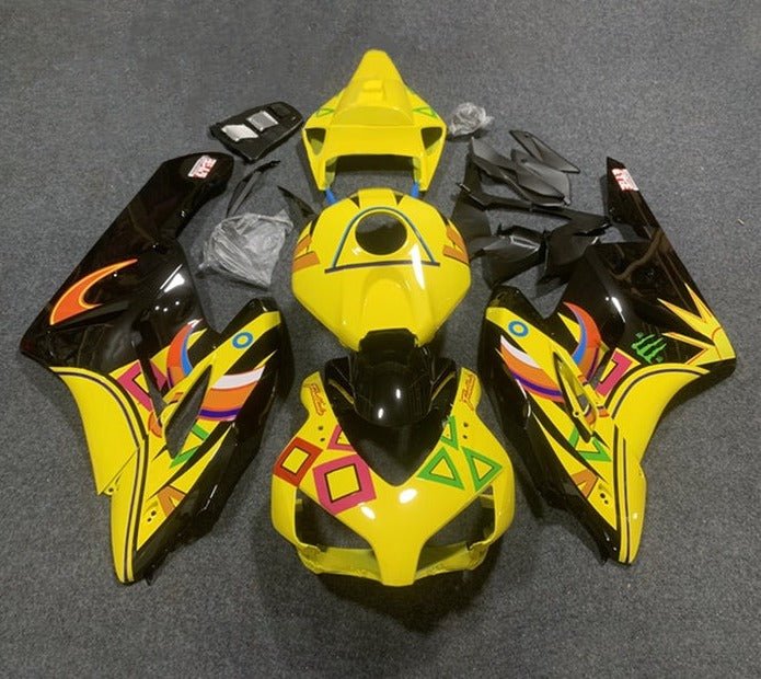 Honda CBR 1000RR Fairings (2004-2005) Yellow, Black, Graphics at KingsMotorcycleFairings.com
