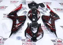 Honda CBR1000RR Fairings (2006-2007) Black, Red Fire Flames at KingsMotorcycleFairings.com