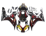 Honda CBR1000RR Fairings (2006-2007) Black, Red, Yellow, Flames at KingsMotorcycleFairings.com