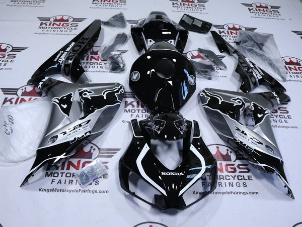 Honda CBR1000RR Fairings (2006-2007) Black, Silver Bull at KingsMotorcycleFairings.com