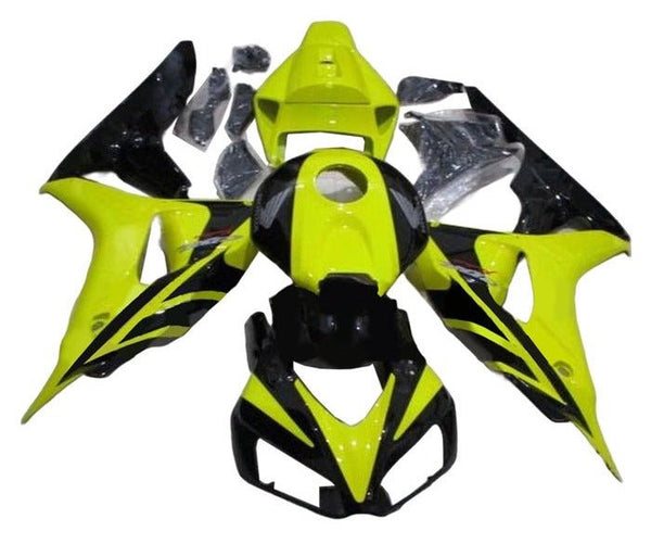 Honda CBR1000RR Fairings (2006-2007) Black, Yellow at KingsMotorcycleFairings.com