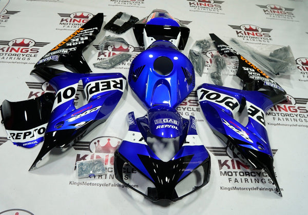 Honda CBR 1000RR Fairings (2006-2007) Blue, White Repsol at KingsMotorcycleFairings.com