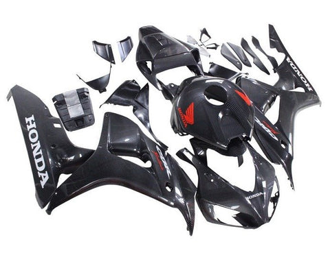 Honda CBR1000RR Fairings (2006-2007) Faux Carbon Fiber, Red, White at KingsMotorcycleFairings.com