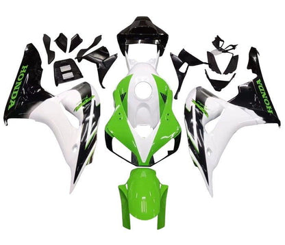 Honda CBR 1000RR Fairings (2006-2007) Gloss Green, White, Black at KingsMotorcycleFairings.com