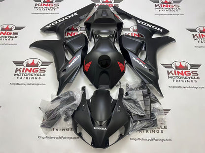 Honda CBR1000RR Fairings (2006-2007) Matte Black, White, Red Wings at KingsMotorcycleFairings.com