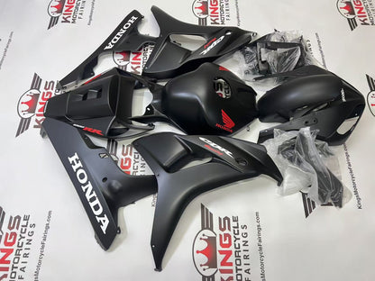 Honda CBR1000RR Fairings (2006-2007) Matte Black, White, Red Wings from KingsMotorcycleFairings.com
