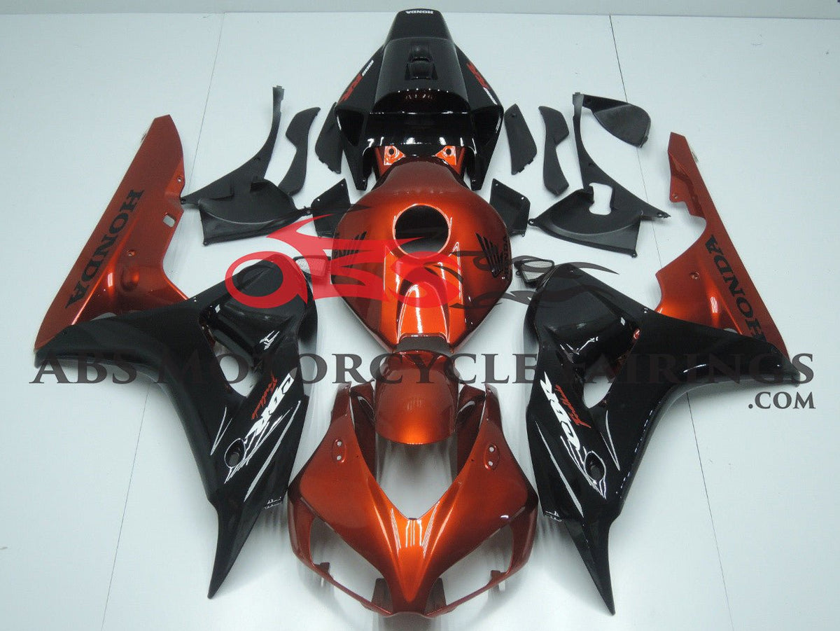 Honda CBR1000RR Fairings (2006-2007) Orange Candy, Black at KingsMotorcycleFairings.com