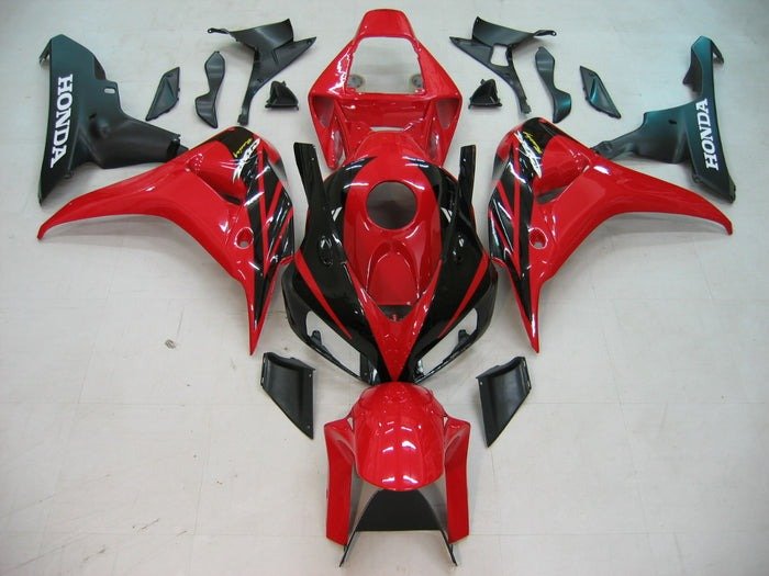 Honda CBR 1000RR Fairings (2006-2007) Red, Black Stripes at KingsMotorcycleFairings.com