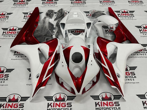 Honda CBR 1000RR Fairings (2006-2007) White, Candy Apple Red at KingsMotorcycleFairings.com