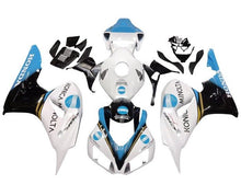 Honda CBR 1000RR Fairings (2006-2007) White, Light Blue, Konica Minolta at KingsMotorcycleFairings.com