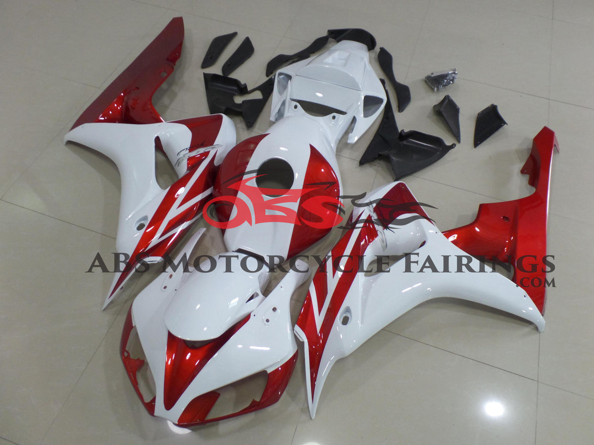 Honda CBR1000RR Fairings (2006-2007) White, Red Candy at KingsMotorcycleFairings.com