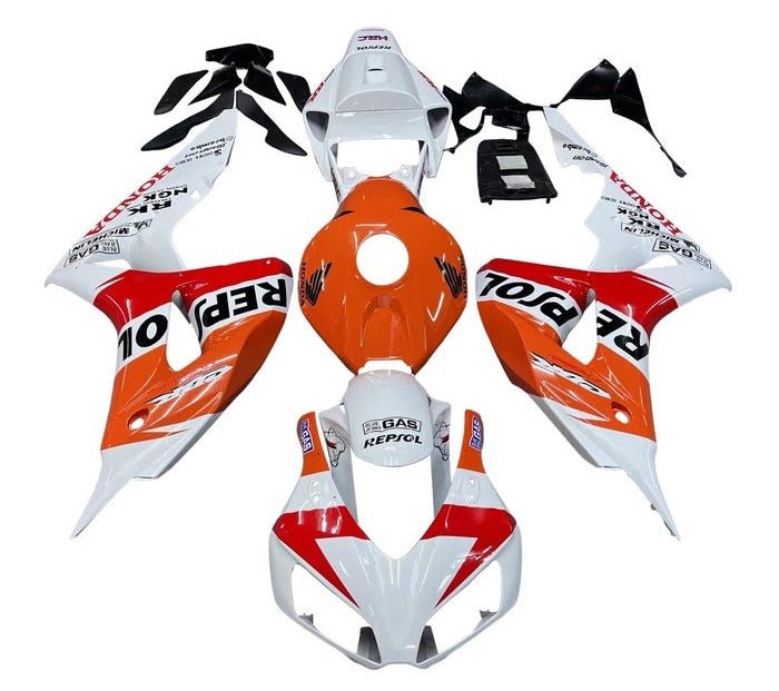 Honda CBR 1000RR Fairings (2006-2007) White, Red, Orange Repsol at KingsMotorcycleFairings.com