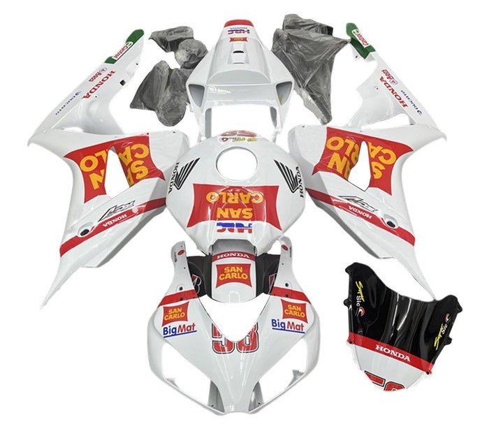 Honda CBR 1000RR Fairings (2006-2007) White, Red, San Carlo at KingsMotorcycleFairings.com