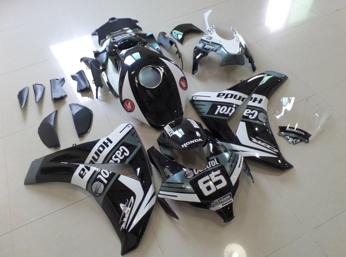 Honda CBR1000RR Fairings (2008-2011) Black, White, Gray Castrol from KingsMotorcycleFairings.com