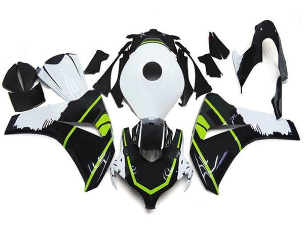 Honda CBR1000RR Fairings (2008-2011) Black, White, Green at KingsMotorcycleFairings.com