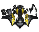 Honda CBR1000RR Fairings (2008-2011) Matte Black, Gloss Gold at KingsMotorcycleFairings.com
