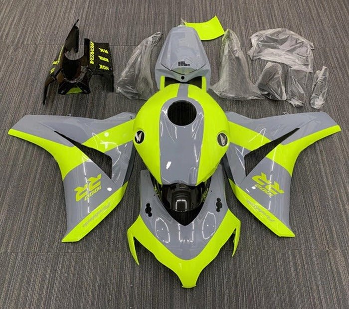 Honda CBR 1000RR Fairings (2008-2011) Neon Yellow, Gray at KingsMotorcycleFairings.com