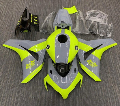 Honda CBR 1000RR Fairings (2008-2011) Neon Yellow, Gray at KingsMotorcycleFairings.com