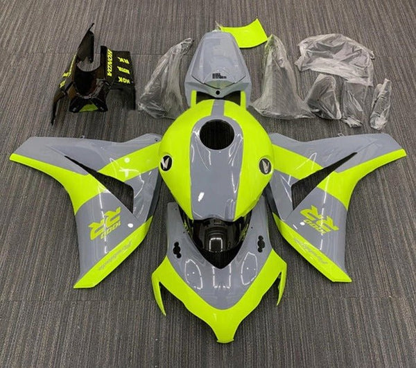 Honda CBR1000RR Fairings (2008-2011) Neon Yellow, Gray at KingsMotorcycleFairings.com
