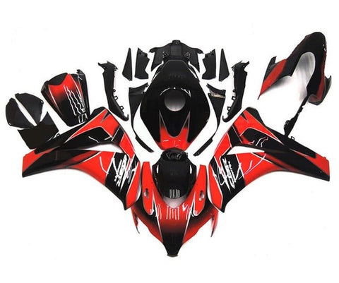 Honda CBR1000RR Fairings (2008-2011) Red, Black, Silver Tribal at KingsMotorcycleFairings.com