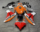 Honda CBR 1000RR Fairings (2008-2011) Red, Orange Repsol RCV at KingsMotorcycleFairings.com