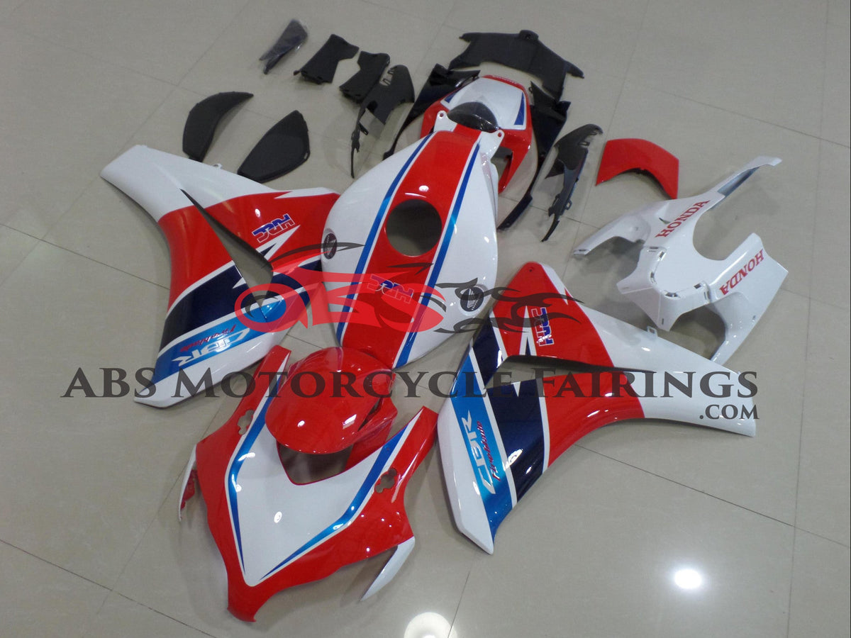 Honda CBR1000RR Fairings (2008-2011) Red, White, Blue Stripe HRC at KingsMotorcycleFairings.com