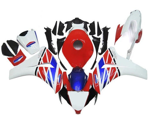 Honda CBR1000RR Fairings (2008-2011) Red, White, Blue, Black Stripe at KingsMotorcycleFairings.com