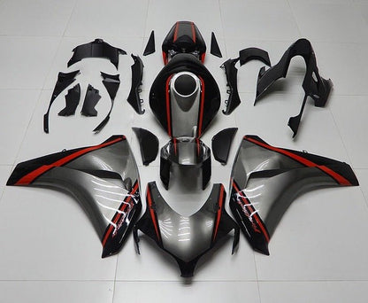 Honda CBR 1000RR Fairings (2008-2011) Silver, Black, Red Stripe at KingsMotorcycleFairings.com