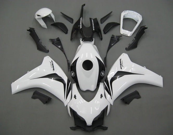 Honda CBR 1000RR Fairings (2008-2011) White, Black Gloss at KingsMotorcycleFairings.com