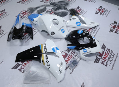 Honda CBR1000RR Fairings (2008-2011) White, Blue, Black Konica Minolta from KingsMotorcycleFairings.com