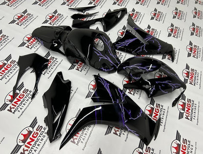 Honda CBR1000RR Fairings (2012-2016) Black, Purple Lightning at KingsMotorcycleFairings.com