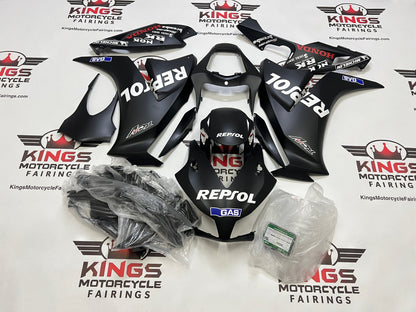 Honda CBR1000RR Fairings (2012-2016) Matte Black, White Repsol at KingsMotorcycleFairings.com