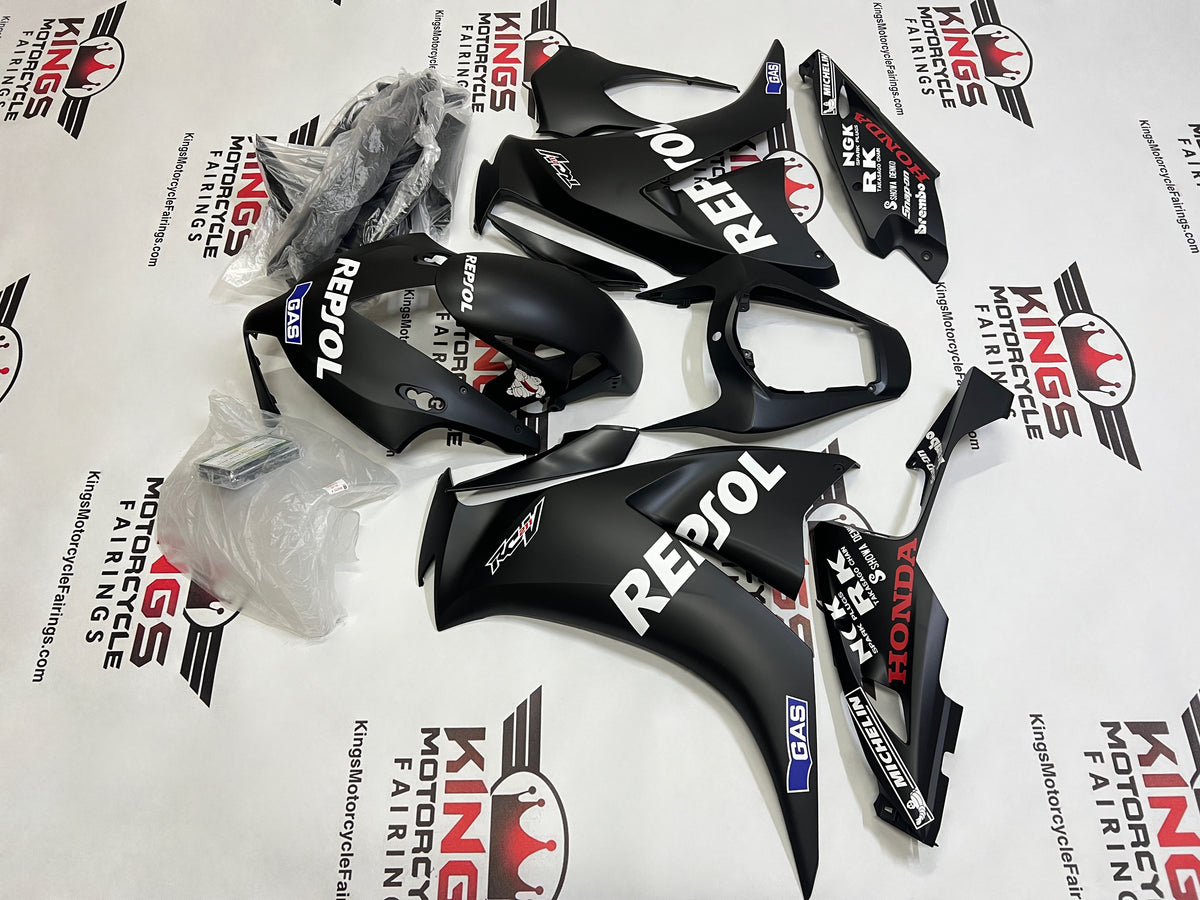 Honda CBR1000RR Fairings (2012-2016) Matte Black, White Repsol from KingsMotorcycleFairings.com