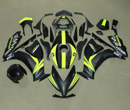 Honda CBR1000RR Fairings (2012-2016) Matte Black, Yellow Stripe at KingsMotorcycleFairings.com