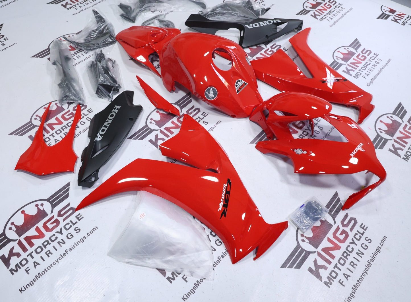 Honda CBR1000RR Fairings (2012-2016) Red, Matte Black from KingsMotorcycleFairings.com