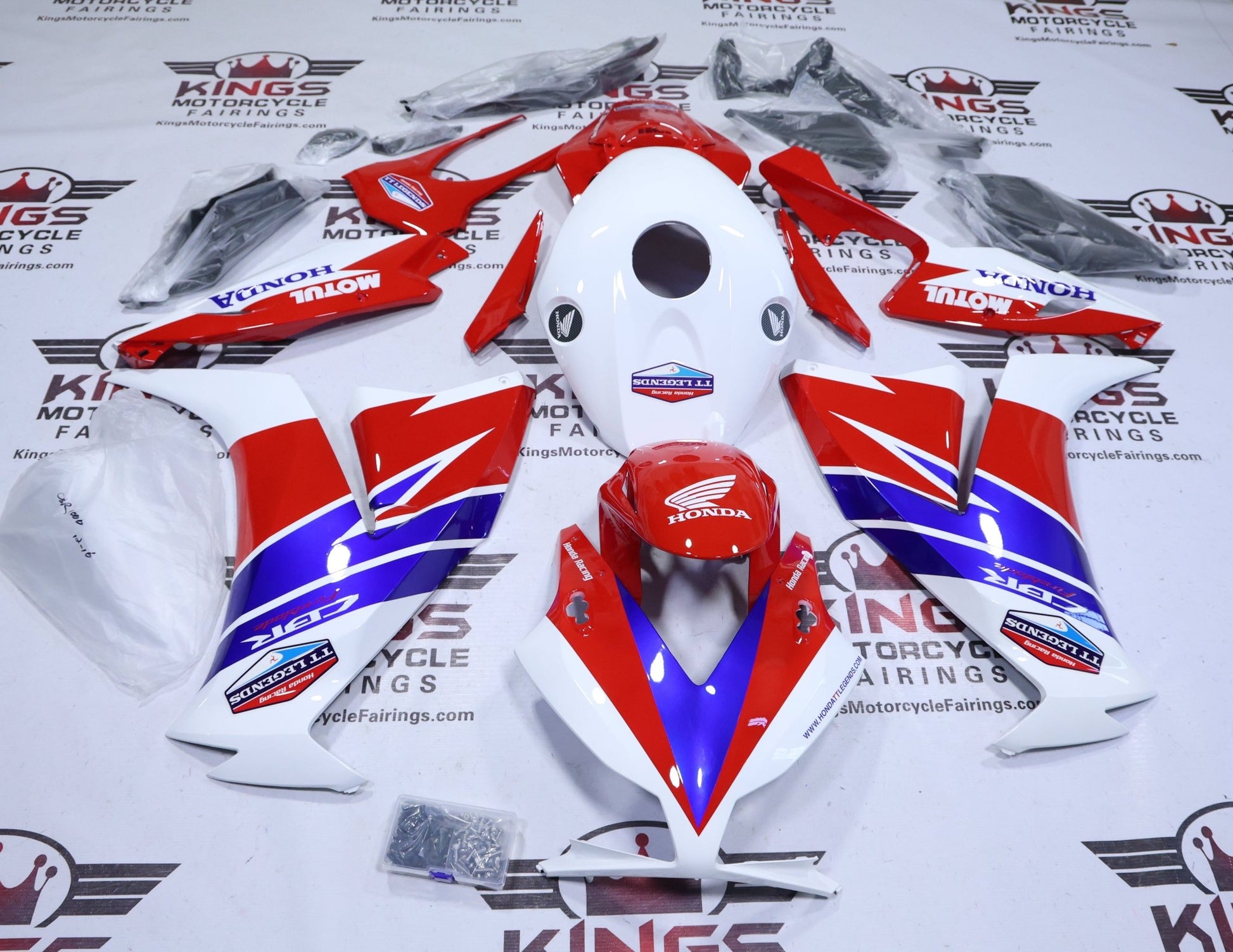 Honda CBR1000RR Fairings (2012-2016) Red, White, Blue Motul at KingsMotorcycleFairings.com