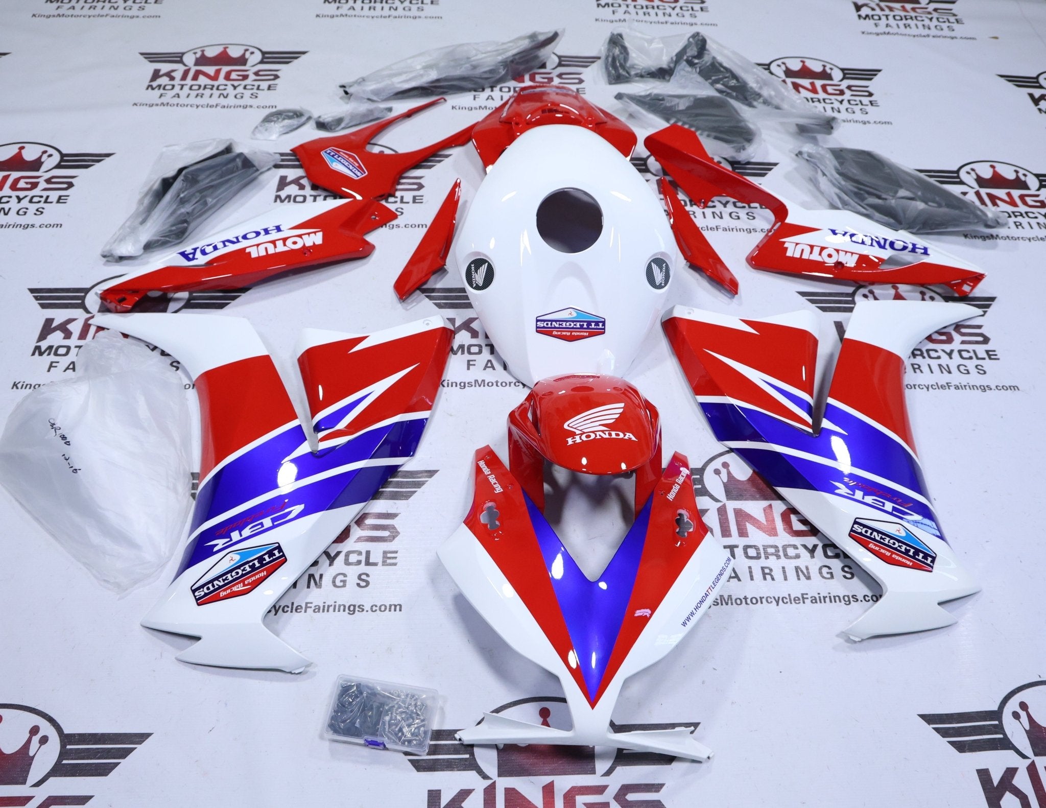 Honda CBR1000RR Fairings (2012-2016) Red, White, Blue Motul at KingsMotorcycleFairings.com