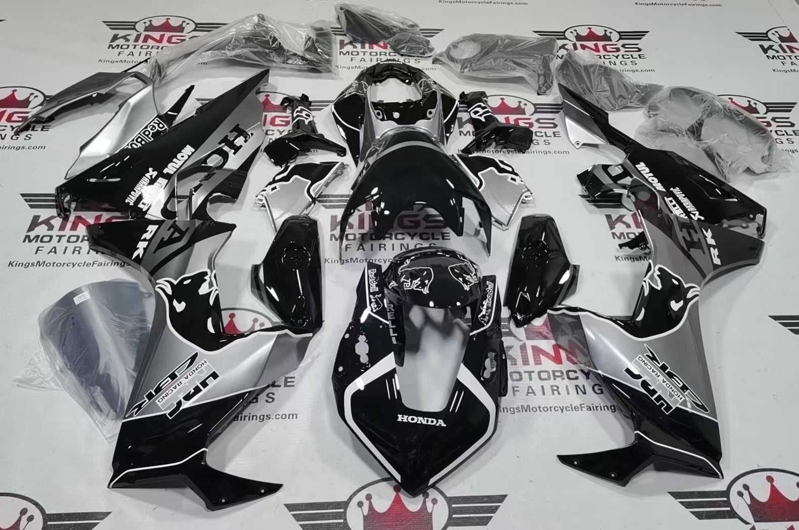 Honda CBR1000RR Fairings (2017-2025) Black, Silver, White RedBull at KingsMotorcycleFairings.com