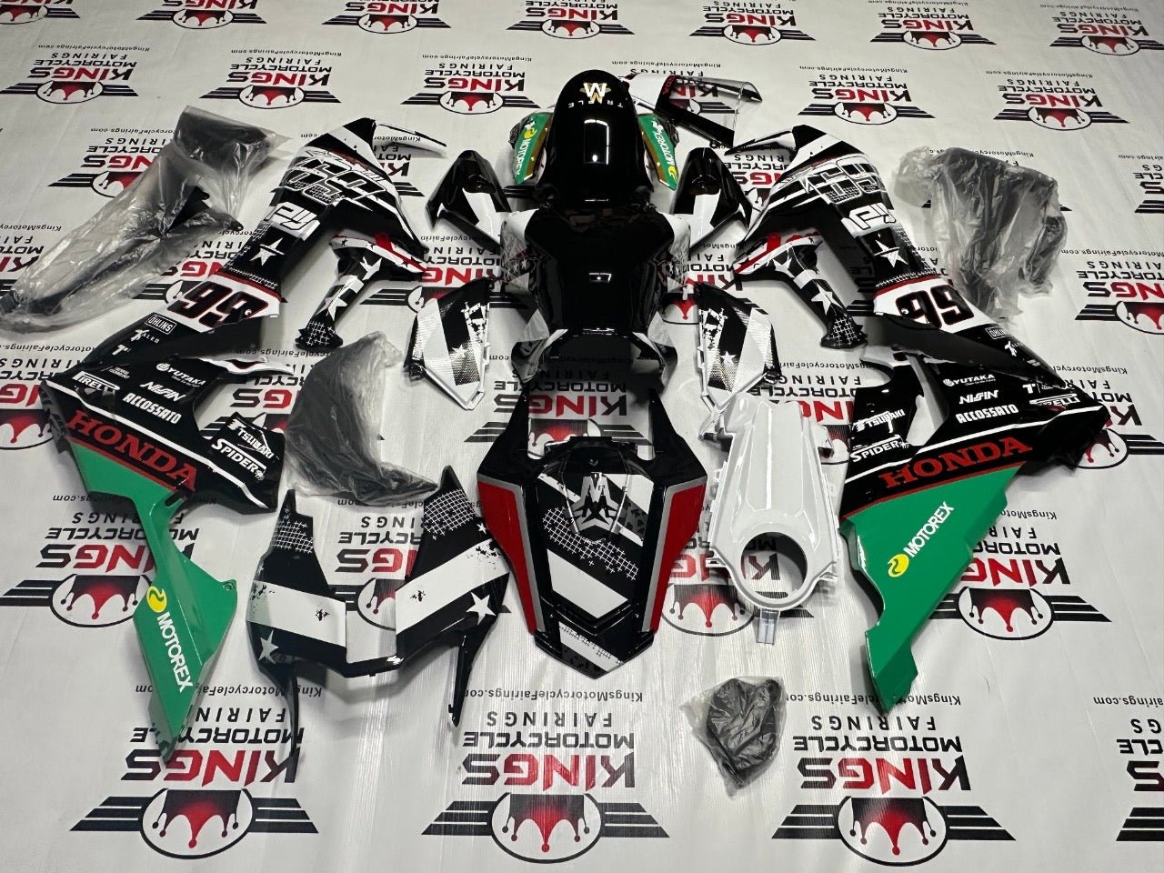 Honda CBR1000RR Fairings (2017-2025) White, Black WSBK by KingsMotorcycleFairings.com