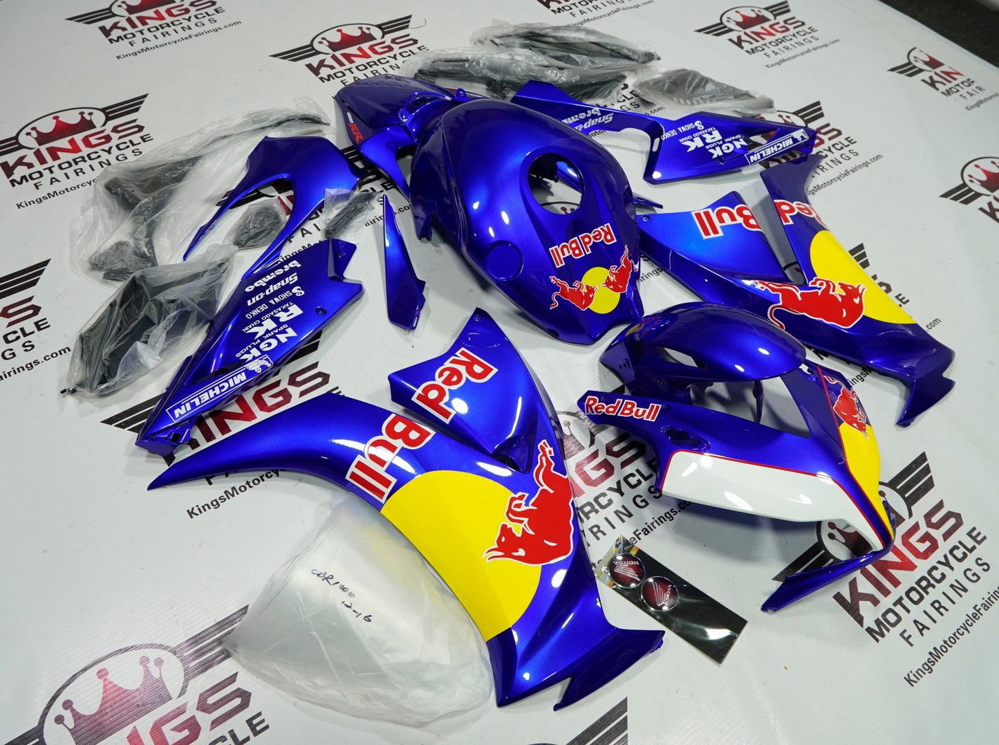 Honda CBR1000RR (2012-2016) Blue, Yellow, Red & White RedBull Fairings at KingsMotorcycleFairings.com