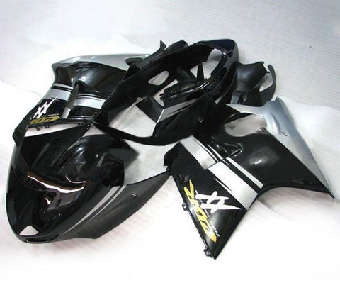 Honda CBR1100XX Fairings (1996-2007) Black, Silver Stripe at KingsMotorcycleFairings.com