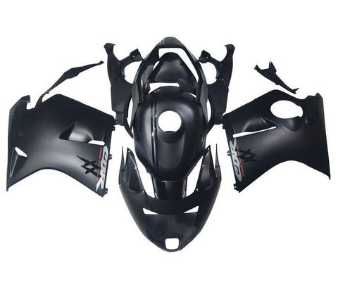 Honda CBR1100XX SuperBlackBird Fairings (1996-2007) Matte Black, Black Stripes at KingsMotorcycleFairings.com