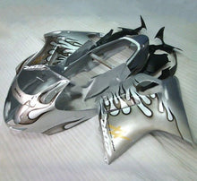 Honda CBR1100XX SuperBlackBird Fairings (1996-2007) Silver, Gold, Black Flames at KingsMotorcycleFairings.com