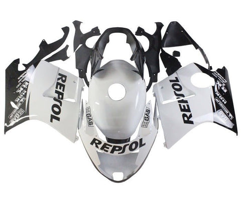 Honda CBR1100XX SuperBlackBird Fairings (1996-2007) White Repsol at KingsMotorcycleFairings.com