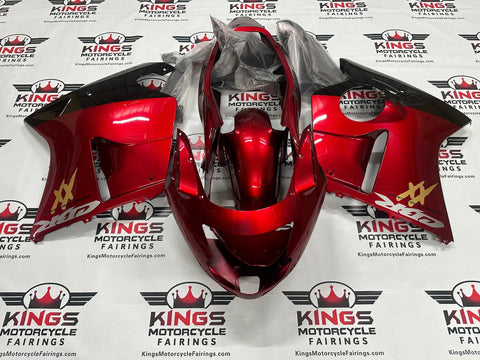 Honda CBR1100XX Super Blackbird Fairings (1996-2007) Candy Apple Red, Black at KingsMotorcycleFairings.com